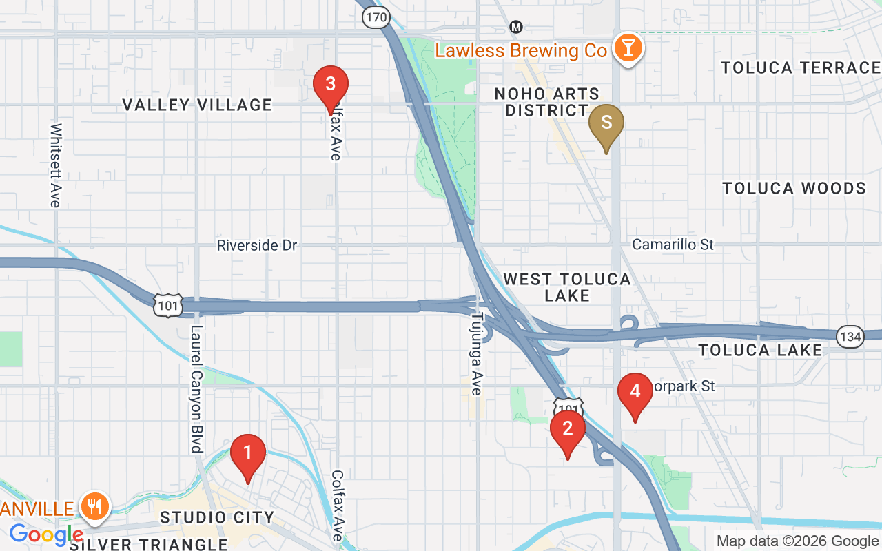 Map of the subject and the four land sale comparables